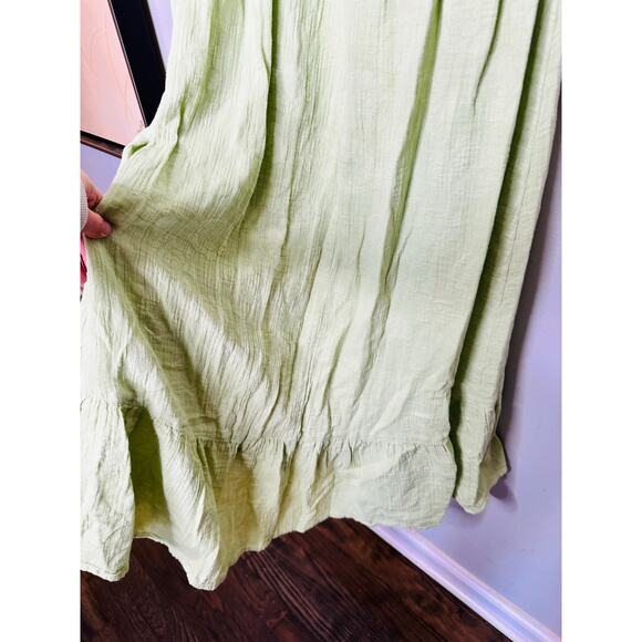 ASHLEY PARK X RTR Green Cotton Blend A-Line Halter Neck Tie Midi Dress Size 2 - Picture 9 of 14